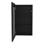 ZUN Medicine Cabinet 25.7" H, 1 Door, 3 Shelves, 1 Mirror, Black B097P250883