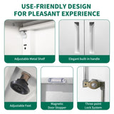 71"H Metal Garage Storage Cabinet, White Tool Steel Locking Cabinet with Doors and 3 Adjustable 82423156