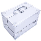 SM-2176 Aluminum Makeup Train Case Jewelry Box Cosmetic Organizer with Mirror 9"x6"x6" Silver 66231158