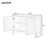 U-Style Storage Cabinet Sideboard Wooden Cabinet with 2 Metal handles and 2 Doors for Hallway, N711P241278D