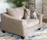 Camero Cafe Fabric 2-Piece Living Room Set, Accent Chair and Ottoman, Gray T2574P195448