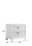 Modern Style 2-Drawer Nightstand with LED Glow & V-Shape Handles in White B009133860