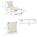 ZUN Foldable Outdoor Chaise Lounge Chair, 5-Level Reclining Camping Tanning Chair with Aluminum Frame, W2225141503