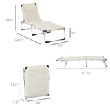 ZUN Foldable Outdoor Chaise Lounge Chair, 5-Level Reclining Camping Tanning Chair with Aluminum Frame, W2225141503