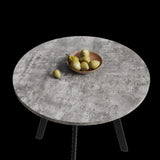 Modern minimalist circular dining table, gray cement texture, suitable for restaurants, kitchens, W1727P251172