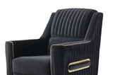 Melody Modern Contemporary Velvet Fabric Upholstered Chair made with Wood & Iron in Black B009P294760