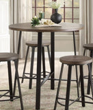 ZUN 1pc Round Counter Height Table Gray Metal Finish Rustic Industrial Style Furniture B011P246324