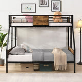 Twin Over FULL Metal Bunk Bed with 2 - Side Ladder and Full-Length Guardrail, No Box Spring Needed, W311133413