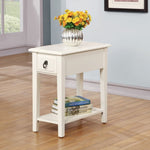 ZUN White 1-Drawer Accent Table with Shelf B062P209089