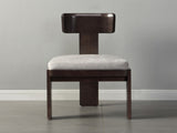 Upholstered Dining Chairs Set of 2, Fabric Side Chairs with Gray Seating Dark Brown Solid Rubber N779P236964E