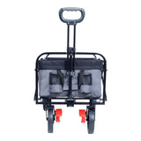 150L Collapsible Wagon Cart Foldable, Utility Garden Wagon with 360lbs Weight Capacity, Heavy Duty W321P269219