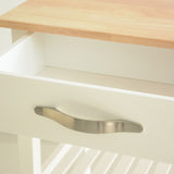 Kitchen Island & Kitchen Cart, Rubber Wood Top, Mobile Kitchen Island with Two Lockable Wheels, W42049336
