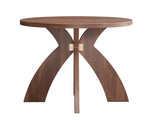 Round Side, 23.6 Inch Circular End with Curved Cross Legs, Melamine Laminated MDF Accent 72468890