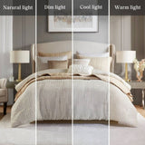 10 PCS Queen Luxury Jacquard Comforter Set Ivory B035P319216