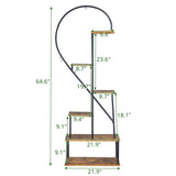 2pcs 6 Layers Half Heart Iron Wood Suitable For Garden Balcony Patio Lawn Home Decoration Plant 76987031