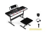 61 Key Beginner Piano Keyboard Electric Keyboard Kit with Adjustable Stand and Stool 04019248