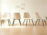 Set of 4 Mid-Century Modern Upholstered Dining Chairs, High Resilience Sponge Curved Seat Sturdy 68870185
