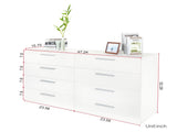 8 Drawer Double Dresser for Bedroom, Wide Storage Cabinet for Living Room Home Entryway, White 34559218