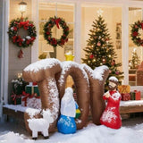 7.5FT Lighted Christmas Inflatable Decoration, Inflatable Nativity Scene with JOY Sign, Funny Blow 59204946