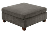 1pc OTTOMAN ONLY Grey Chenille Fabric Cocktail OTTOMAN Cushion Seat Living Room Furniture B011106632