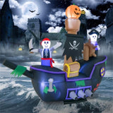 7 foot inflatable Halloween pirate boat with LED light blower 54667092