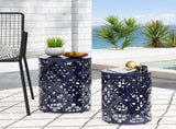 Metal S/2 end table 73604.00NBLU