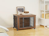 27.2" Dog Crate Furniture with Wheels for Small Dogs, Heavy Duty Dog Kennel Indoor with 2 Doors, 94926706