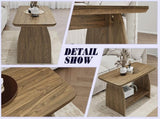 47 inch modern living room coffee table, double-layer rectangular coffee table with storage W1727P356434