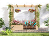 43.5*17.5*44.5 In Fir With Arched Lattice Raised Garden Bed Wooden Planting Frame Natural 76525106