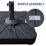 Patio Umbrella Base with Wheels, Water & Sand Filled Weighted Base for Most Cantilever Offset W1859P304053