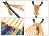 Portable Outdoor Polyester Hammock Set Black Background & Silver Flower & Colorful 37945871
