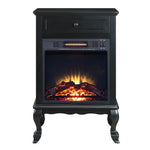 ZUN Black 1-Drawer Fireplace with Queen Ann Leg B062P189190