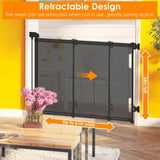 61in Wide Retractable Safety Gate - Adjustable for Doorways, Stairs & Patios - One-Hand Lock/Unlock, 53550805