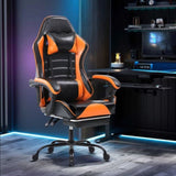 ZUN Gaming Computer Chair with Wheels, Adjustable Height Pu Leather Gamer Chair Office Desk 87665852