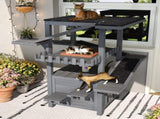 4 Tiers Outdoor Cat House Weatherproof Cat Tree Tower with Waterproof Roof and 2 Doors , Feral Cat 85852645