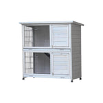 ZUN Rabbit Hutch Outdoor, 2-Story Rabbit Cage Indoor with Run, Bunny Cage with 2 Removable No-Leak W219106474