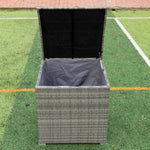 ZUN 4 Piece Patio Sectional Wicker Rattan Outdoor Furniture Sofa Set with Storage Box Grey 65994136