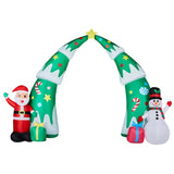 15FT Lighted Christmas Inflatable Archway, Inflatable Christmas Tree Arch with Santa and Snowman, 68584442