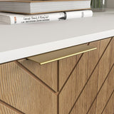 White and Gold Storage Cabinet 2 Doors, Modern Buffet Sideboard Cabinet, Kitchen Buffet Cabinet W409128108