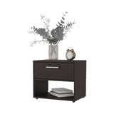 FM FURNITURE Round Rock Nightstand with a Drawer. Stained Walnut B128P283300