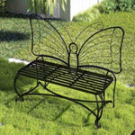 ZUN Butterfly Cast Metal Garden Bench, Outdoor Bench Patio Seat, Park Bench Outdoor Seating for Garden, W2167P190136