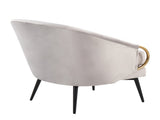 Claire Contemporary/Glam Black Steel and Silver Velvet with Gold Steel Accents by B202P223460