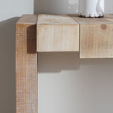 Rustic Modern Manufactured Wood Console Table with Step-Block Design W2729P239169