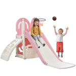 ZUN Toddler Climber and Slide Set 4 in 1, Kids Playground Climber Freestanding Slide Playset with PP297713AAH