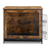 Dog Crate Furniture with Cushion, Wooden Dog Crate Table, Double Doors Dog Furniture, Indoor Dog 96502465