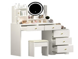 Fashion Vanity Desk with Mirror Lights for Makeup Cushioned Chair, Vanity Mirror with Lights 28245487