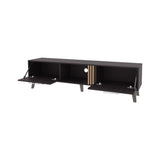 ZUN Dragon Tv Stand with 2 Doors and Open Storage, Wengue B128P263715