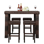 ZUN Bar Stool-Table and Chair Set of 4 Brown Gradient（Only 4 bar chairs included） 99689671