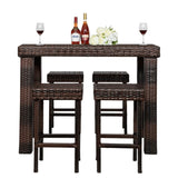 ZUN Bar Stool-Table and Chair Set of 4 Brown Gradient（Only 4 bar chairs included） 99689671