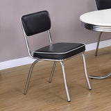 Black and Chrome Upholstered Side Chairs B062P145561